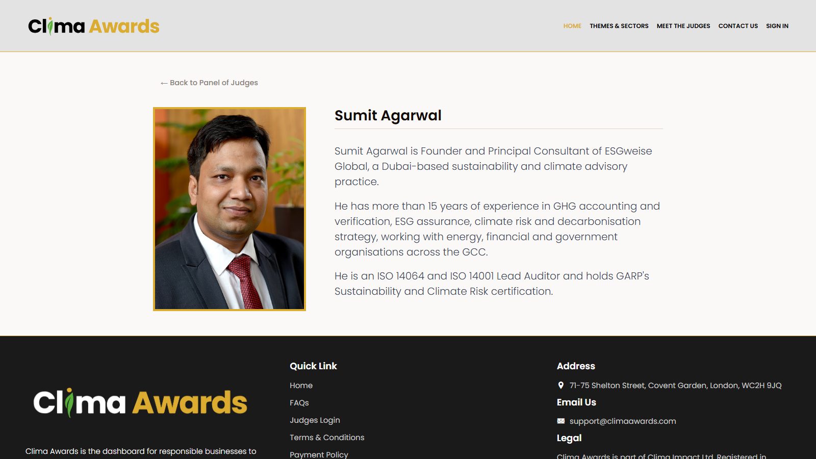 Sumit Agarwal joins the judging panel for the Clima Awards 2026