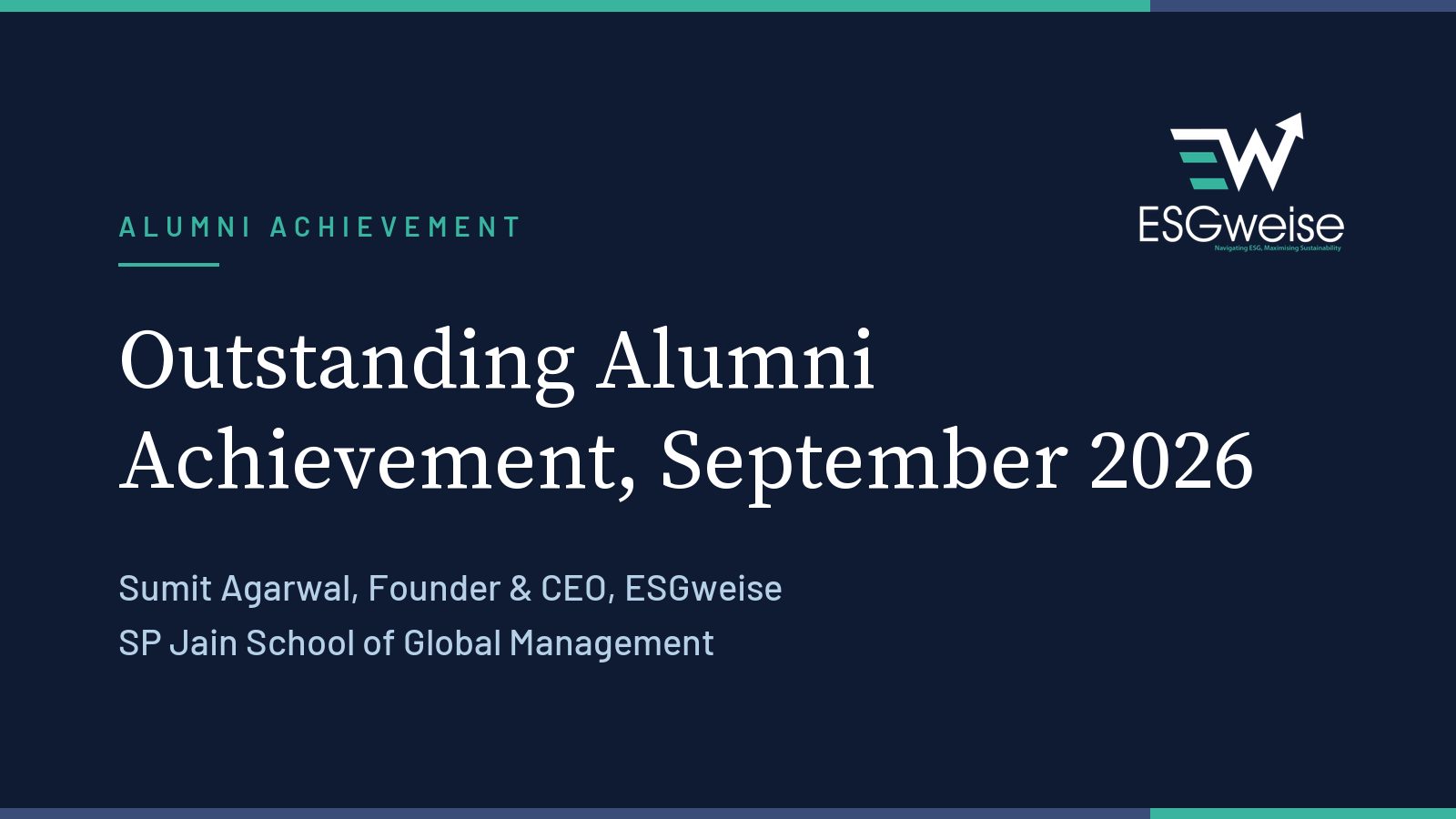 SP Jain names Sumit Agarwal among its September 2026 alumni achievers