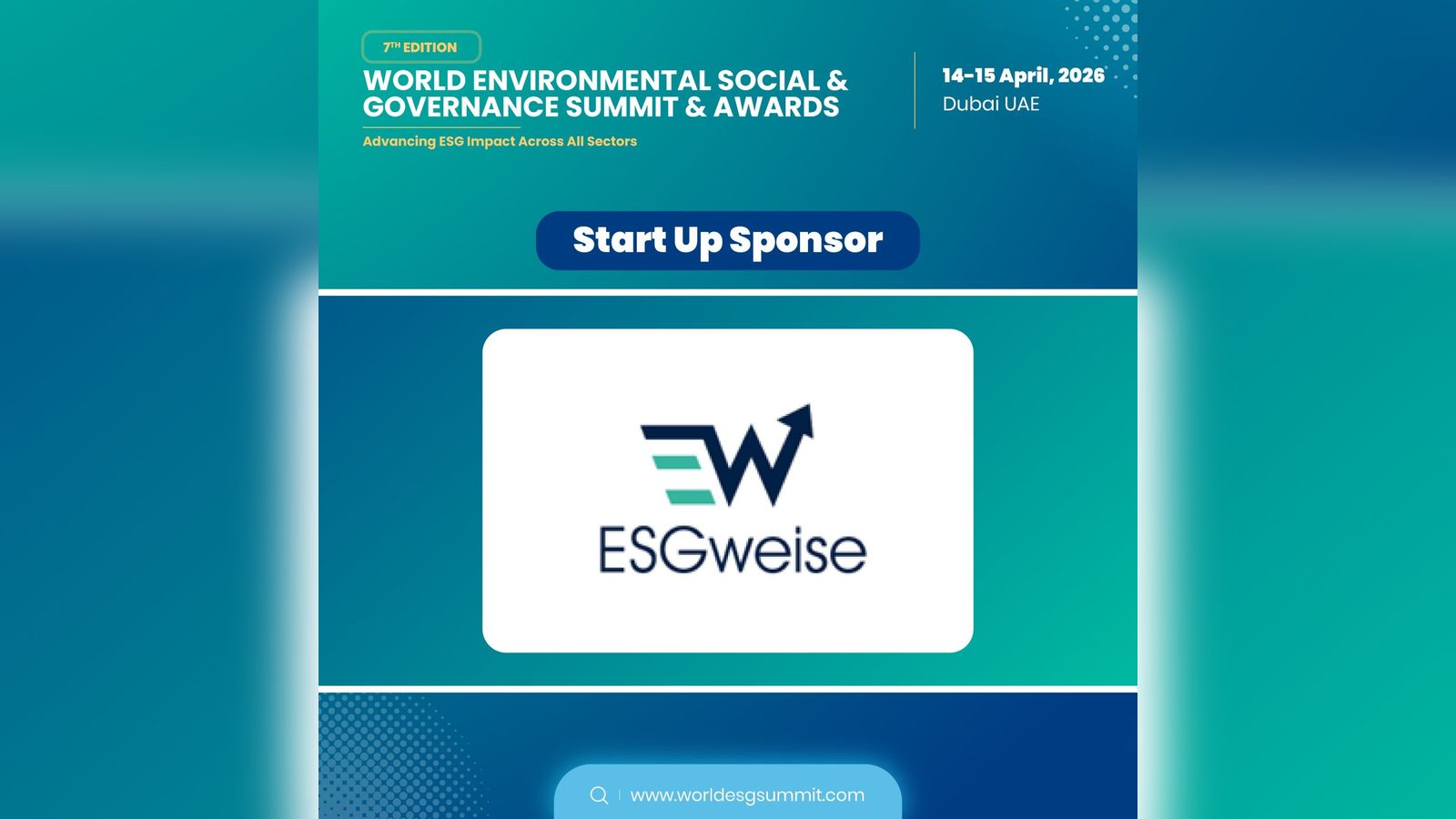 ESGweise sponsors and speaks at the World ESG Summit 2026